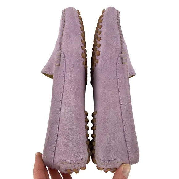 M. Gemi Felize Suede Leather Driver Loafer Lilac Purple Flats Italy Moccasins 7