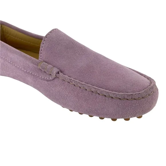 M. Gemi Felize Suede Leather Driver Loafer Lilac Purple Flats Italy Moccasins 7