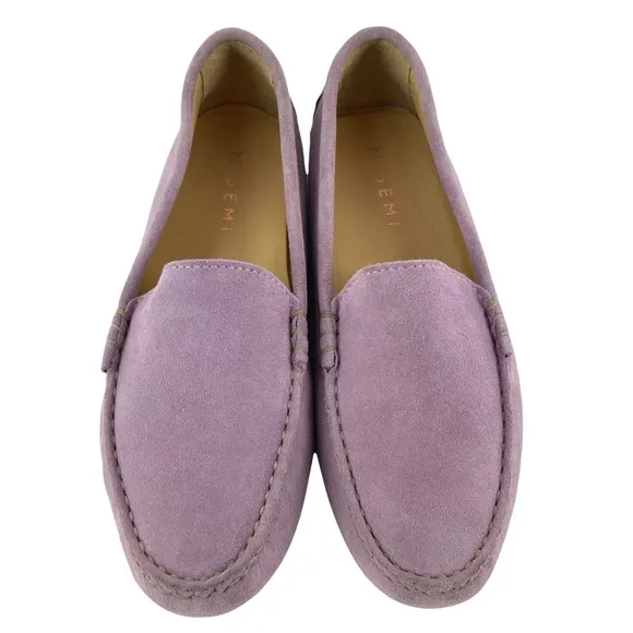 M. Gemi Felize Suede Leather Driver Loafer Lilac Purple Flats Italy Moccasins 7