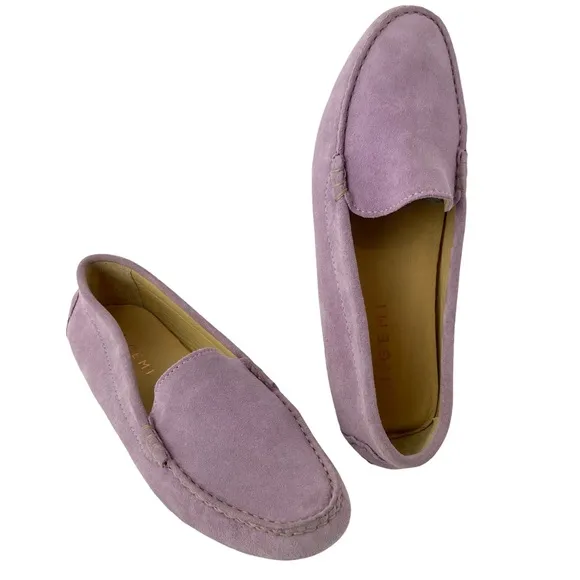 M. Gemi Felize Suede Leather Driver Loafer Lilac Purple Flats Italy Moccasins 7