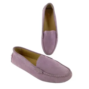 M. Gemi Felize Suede Leather Driver Loafer Lilac Purple Flats Italy Moccasins 7