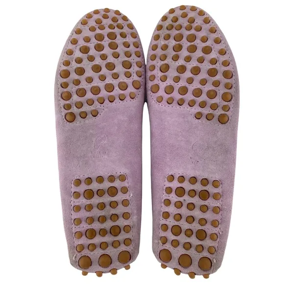 M. Gemi Felize Suede Leather Driver Loafer Lilac Purple Flats Italy Moccasins 7