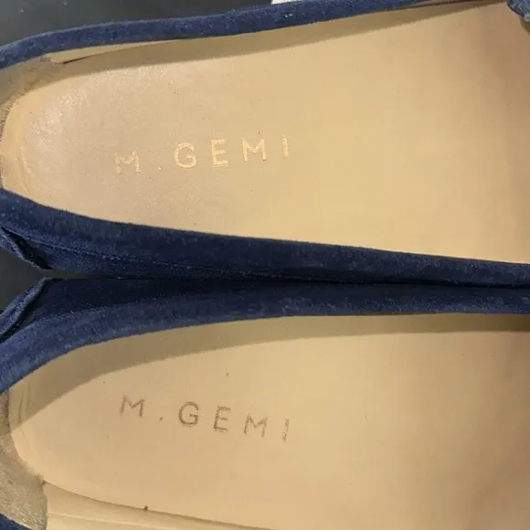 M. GEMI The Felize Saddle Suede Leather Diving Moccasin Midnight Blue Sz 7.5