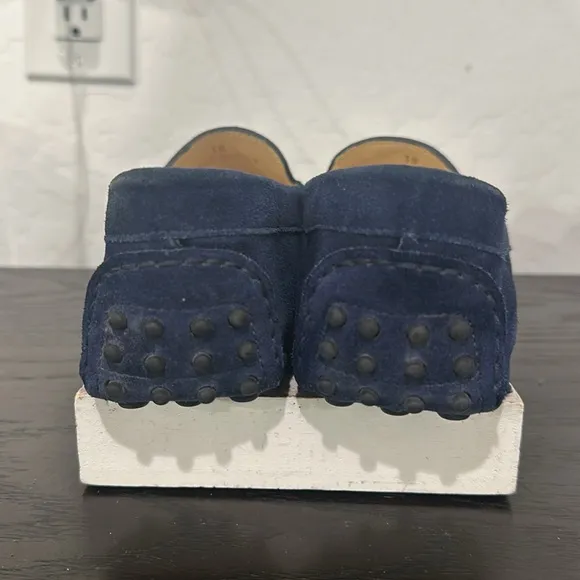 M. GEMI The Felize Saddle Suede Leather Diving Moccasin Midnight Blue Sz 7.5