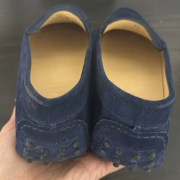 M. GEMI The Felize Saddle Suede Leather Diving Moccasin Midnight Blue Sz 7.5