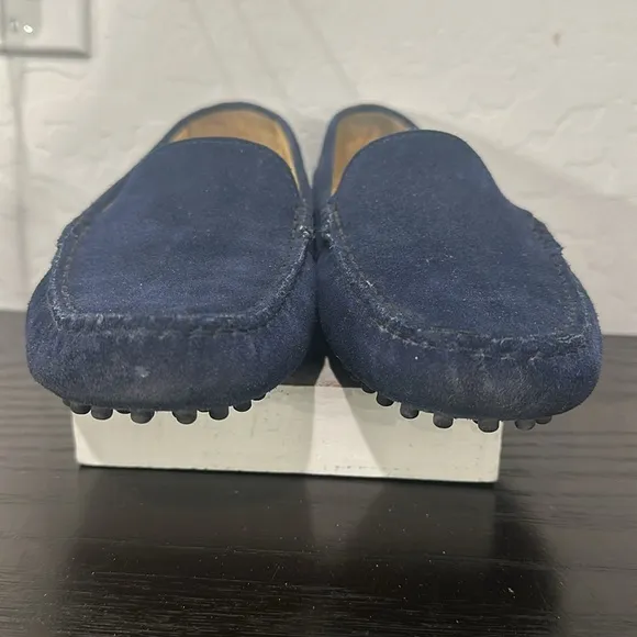 M. GEMI The Felize Saddle Suede Leather Diving Moccasin Midnight Blue Sz 7.5