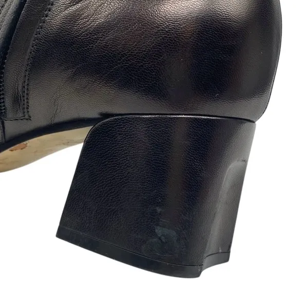 M Gemi Womens Shoes Leather Boots Sz 8.5 Black Heeled Ankle Designer Italy Sleek