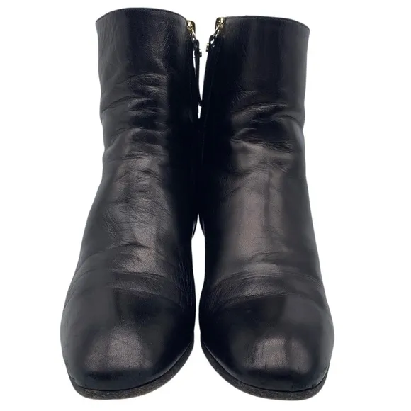 M Gemi Womens Shoes Leather Boots Sz 8.5 Black Heeled Ankle Designer Italy Sleek