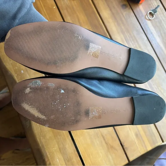 Madewell Black Leather Greta Ballet Flat Shoes Women's Size 8