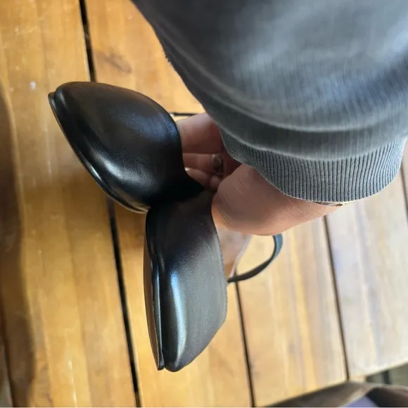 Madewell Black Leather Greta Ballet Flat Shoes Women's Size 8