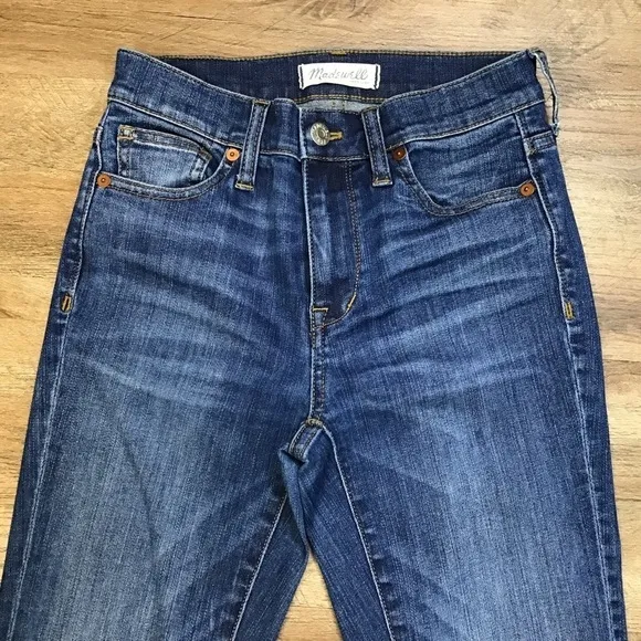 Madewell Jeans Size 25 High Riser Skinny Leg Denim Stretch Dark Blue ***READ