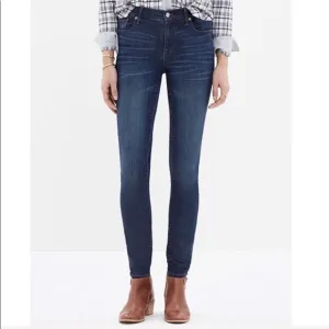 Madewell Jeans Size 25 High Riser Skinny Leg Denim Stretch Dark Blue ***READ