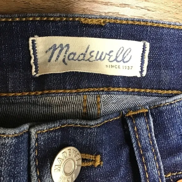 Madewell Jeans Size 25 High Riser Skinny Leg Denim Stretch Dark Blue ***READ