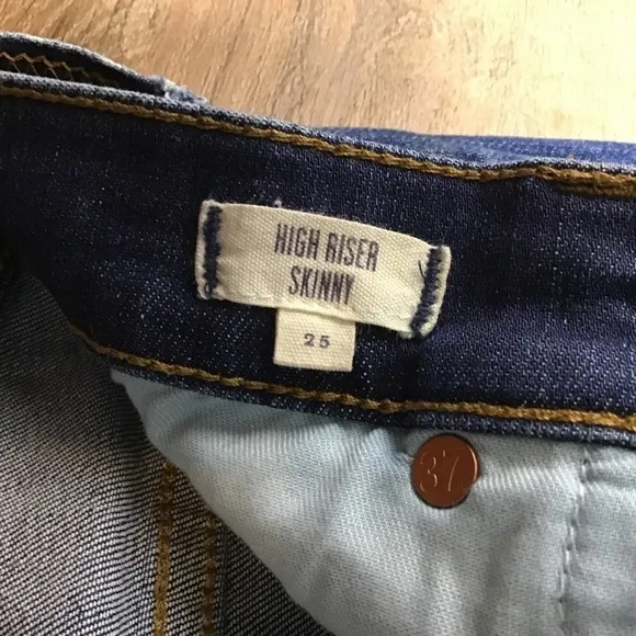 Madewell Jeans Size 25 High Riser Skinny Leg Denim Stretch Dark Blue ***READ