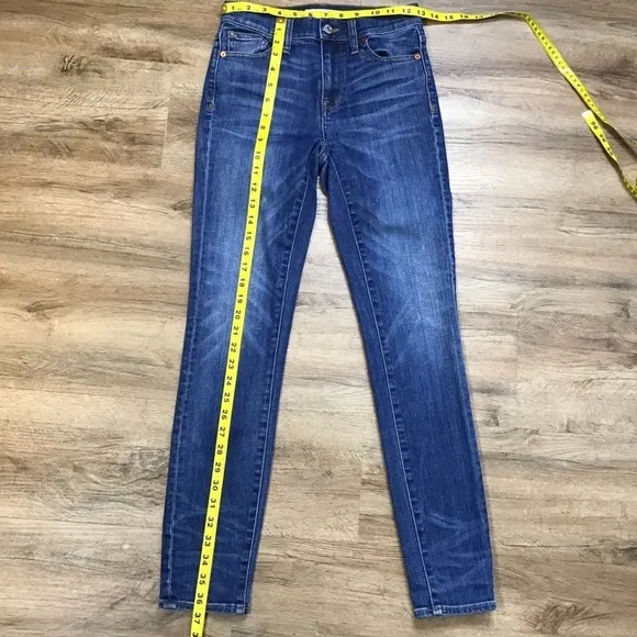 Madewell Jeans Size 25 High Riser Skinny Leg Denim Stretch Dark Blue ***READ