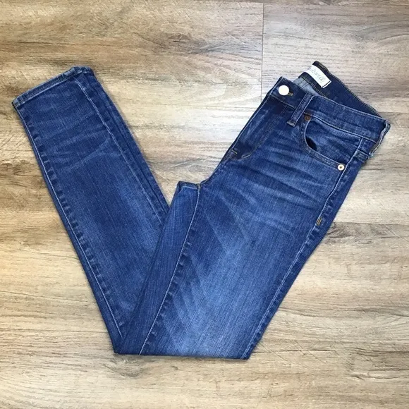 Madewell Jeans Size 25 High Riser Skinny Leg Denim Stretch Dark Blue ***READ