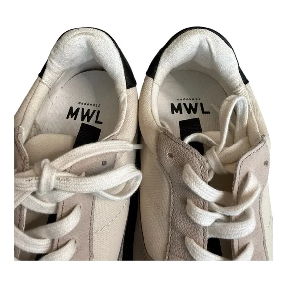 Madewell Mens Kickoff Trainer Sneakers in (Re)sourced Canvas and Suede Moon Rock