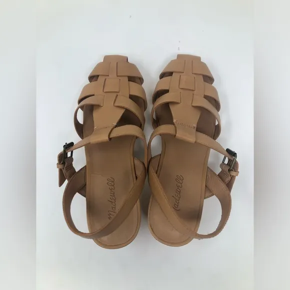 Madewell The Fisherman Sandal Clog Desert Camel Leather Heels Shoes