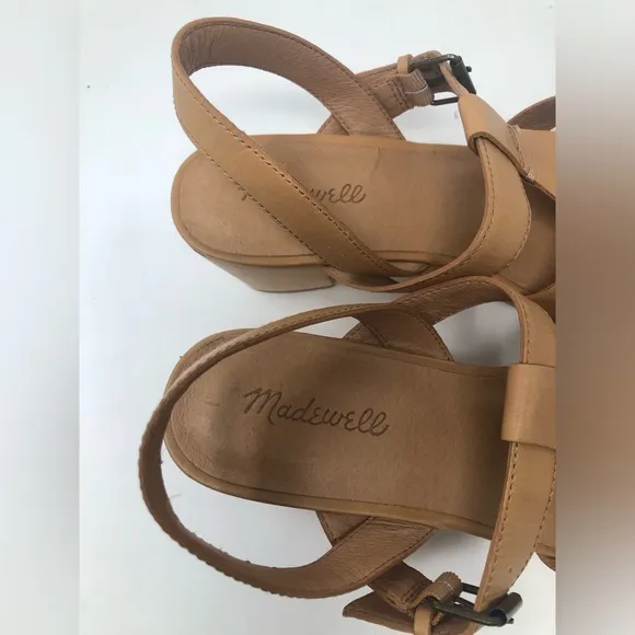 Madewell The Fisherman Sandal Clog Desert Camel Leather Heels Shoes