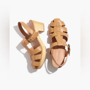 Madewell The Fisherman Sandal Clog Desert Camel Leather Heels Shoes