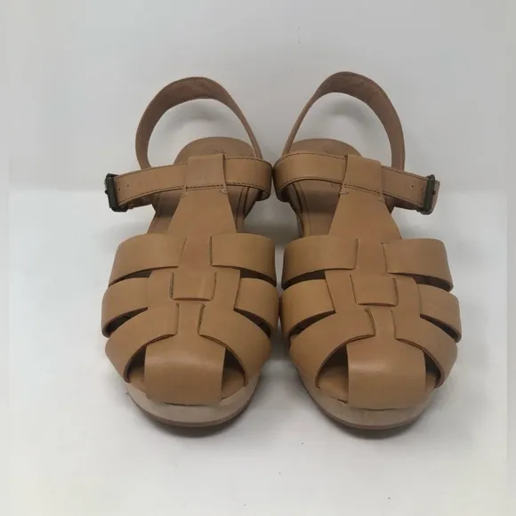 Madewell The Fisherman Sandal Clog Desert Camel Leather Heels Shoes