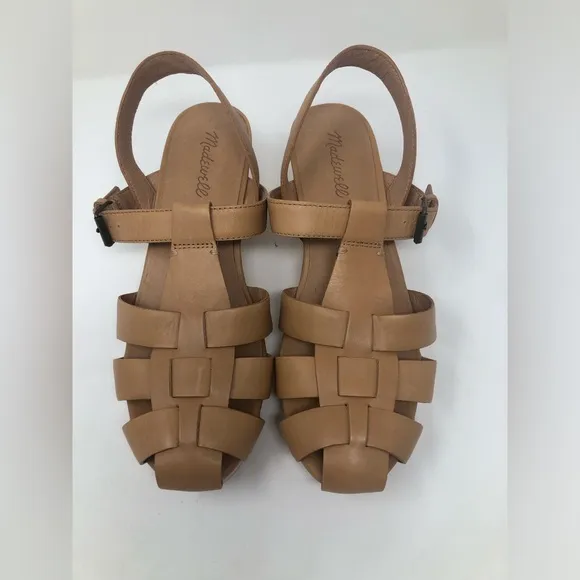 Madewell The Fisherman Sandal Clog Desert Camel Leather Heels Shoes