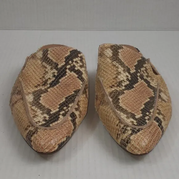 Madewell The Frances Skimmer Snake Embossed Leather Flats Mules