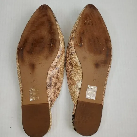 Madewell The Frances Skimmer Snake Embossed Leather Flats Mules