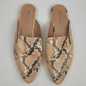 Madewell The Frances Skimmer Snake Embossed Leather Flats Mules