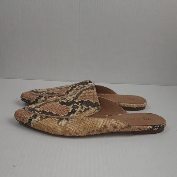 Madewell The Frances Skimmer Snake Embossed Leather Flats Mules