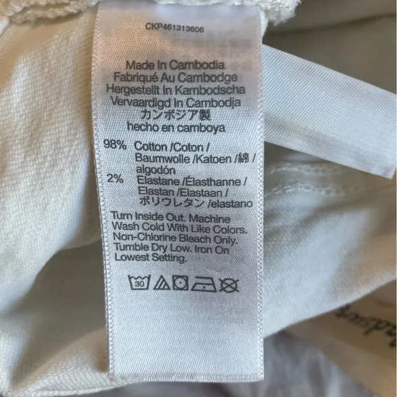 Madewell The Perfect Vintage Jean size 30 women’s straight leg white classic
