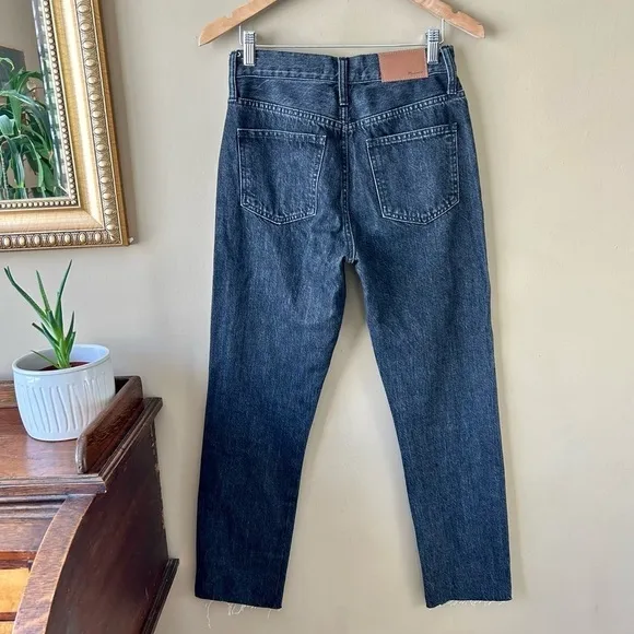 Madewell The Perfect Vintage Jeans Roxstone Wash Knee-Rip Raw Fray Hem Size 24