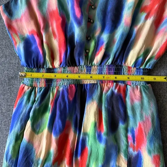 Maeve by Anthropologie Women's Size 2 Aloisia Watercolor Silk Flowy Maxi Dress