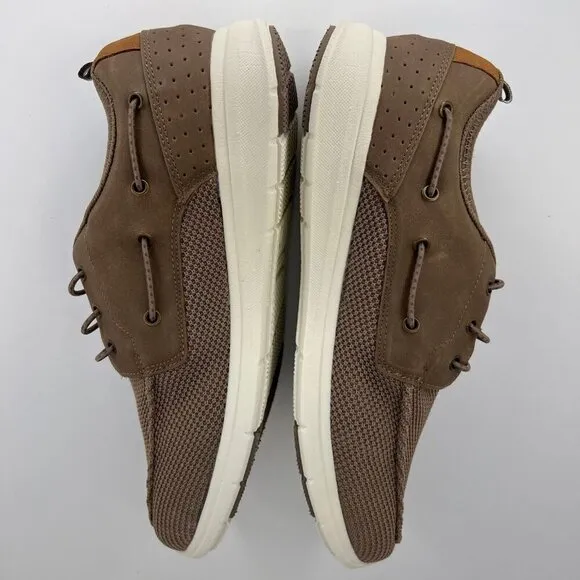 Magellan Outdoors Mens Brown Mahi II Canvas Slip-On Lace Up Size 11 Boat Shoes