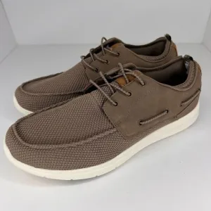 Magellan Outdoors Mens Brown Mahi II Canvas Slip-On Lace Up Size 11 Boat Shoes