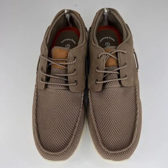 Magellan Outdoors Mens Brown Mahi II Canvas Slip-On Lace Up Size 11 Boat Shoes