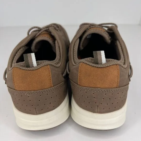 Magellan Outdoors Mens Brown Mahi II Canvas Slip-On Lace Up Size 11 Boat Shoes