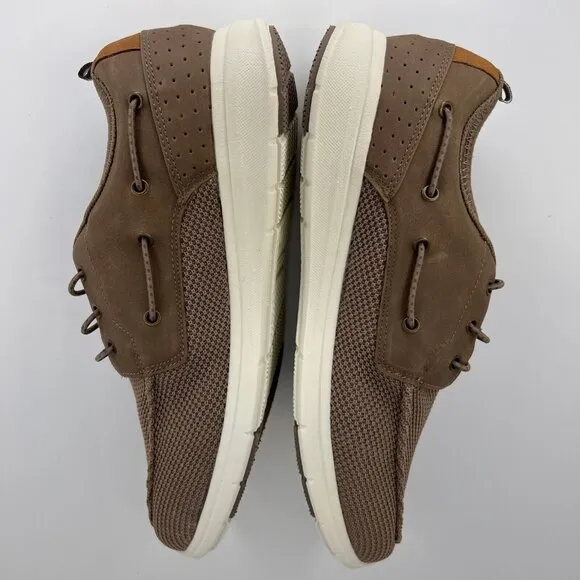 Magellan Outdoors Mens Brown Mahi II Canvas Slip-On Lace Up Size 11 Boat Shoes