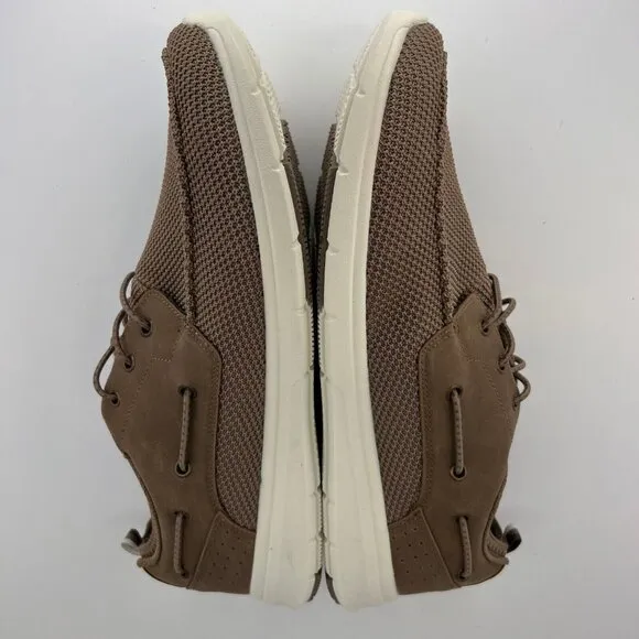 Magellan Outdoors Mens Brown Mahi II Canvas Slip-On Lace Up Size 11 Boat Shoes