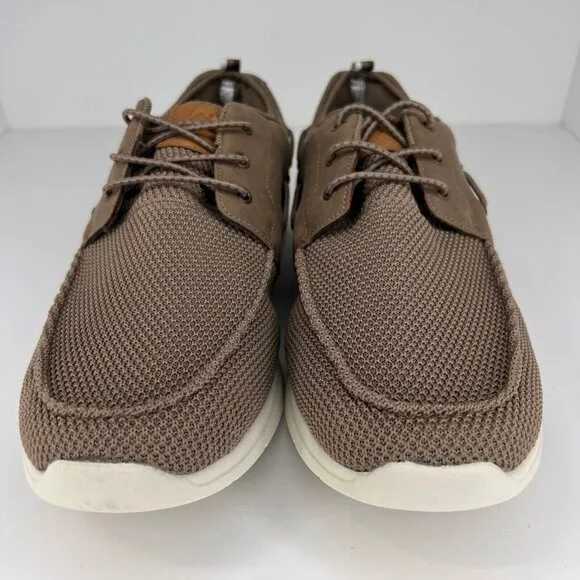 Magellan Outdoors Mens Brown Mahi II Canvas Slip-On Lace Up Size 11 Boat Shoes