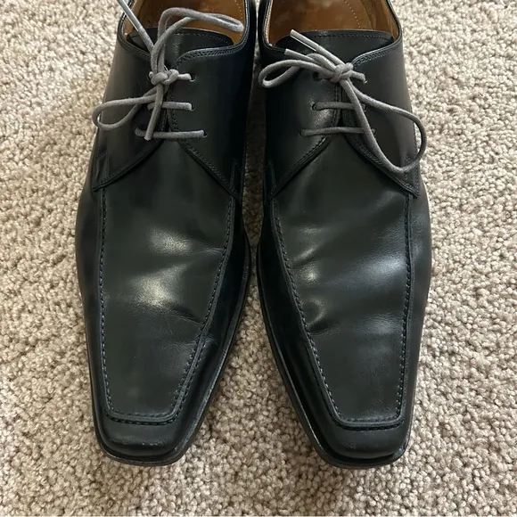 Magnanni Black Leather Dress Shoes Size 10.5 EU 44 10195 Made In Spain
