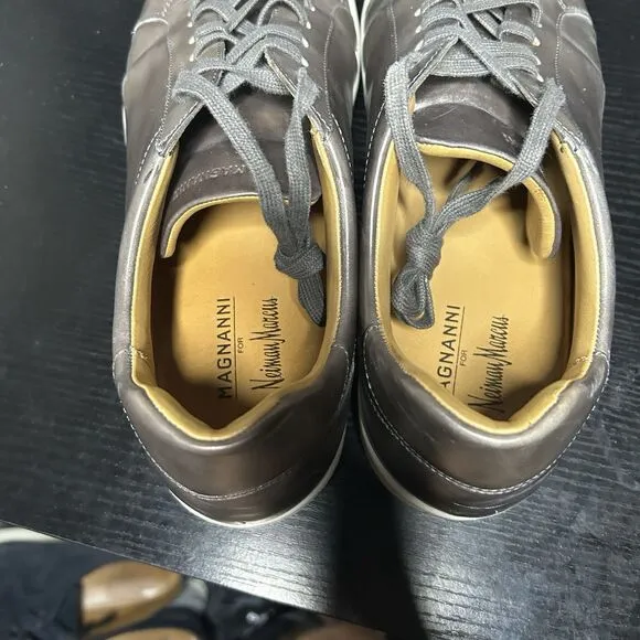 Magnanni Elonso Lo Mens Gray Leather Fashion Sneakers Shoes Mens Size 12