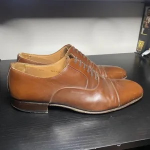Magnanni Mens Size 10.5 9593 Brown Leather Cap Toe Dress Shoes