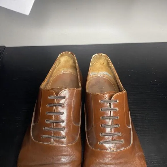 Magnanni Mens Size 10.5 9593 Brown Leather Cap Toe Dress Shoes