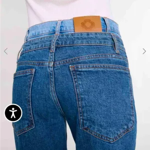 Maje Blue Straight Leg Jeans with Leather Patch