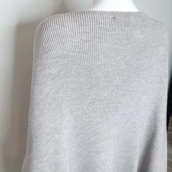 Maje Marnais Knit Wool Sweater Cape in Light Heather Gray Women's One Size