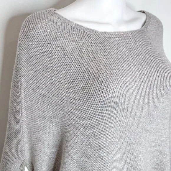 Maje Marnais Knit Wool Sweater Cape in Light Heather Gray Women's One Size