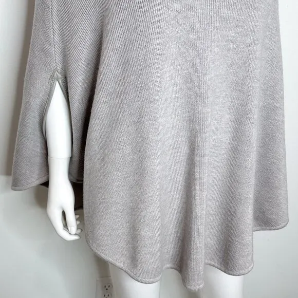 Maje Marnais Knit Wool Sweater Cape in Light Heather Gray Women's One Size