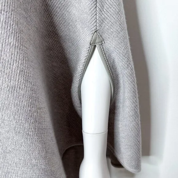 Maje Marnais Knit Wool Sweater Cape in Light Heather Gray Women's One Size
