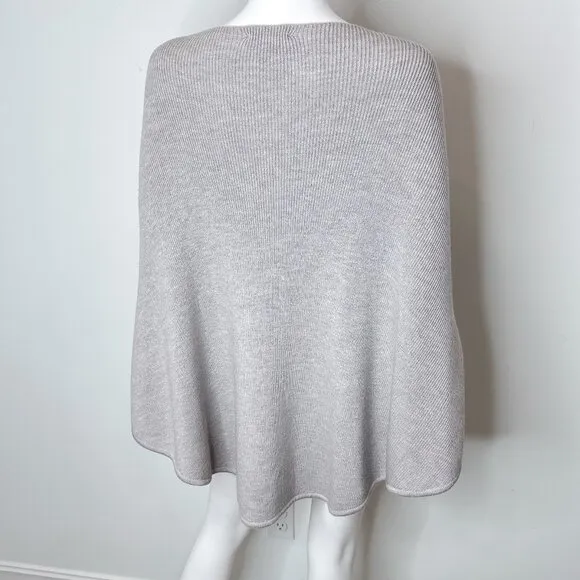 Maje Marnais Knit Wool Sweater Cape in Light Heather Gray Women's One Size